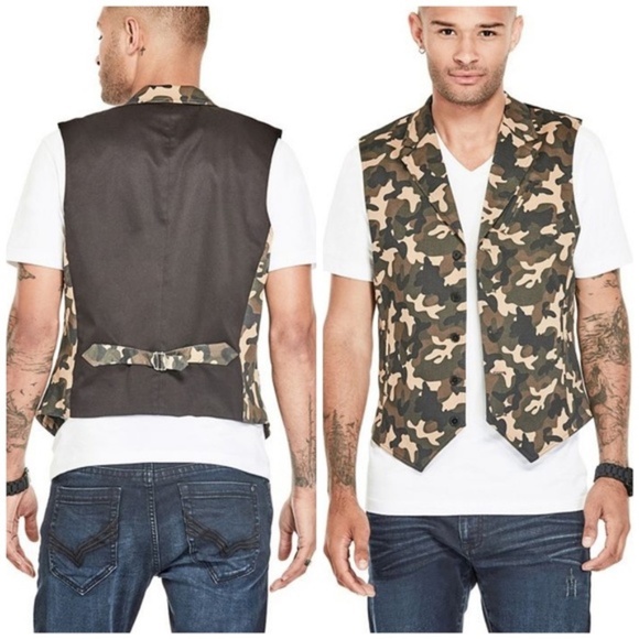New G BY GUESS Tycho Camo Vest SZ M - Picture 1 of 6